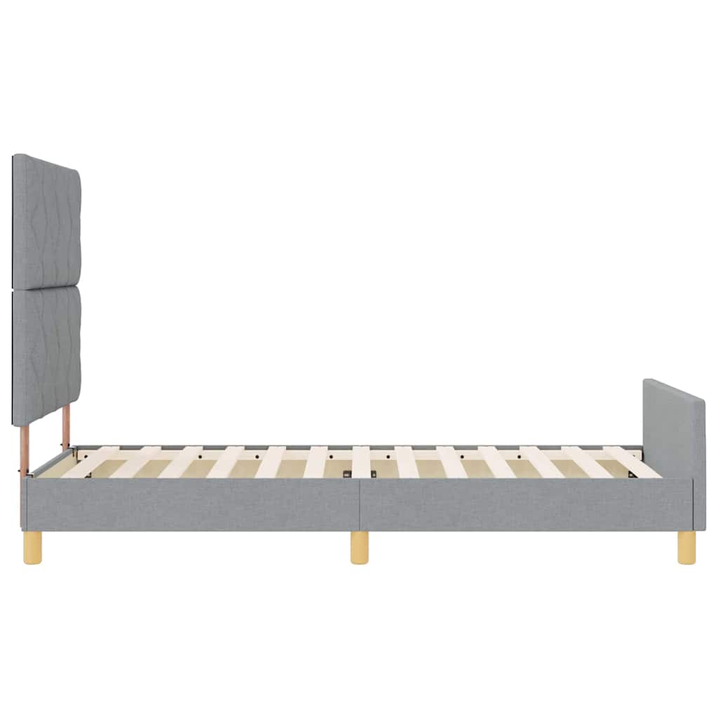 Bedframe met hoofdeinde Lichtgrijs 90 x 200 cm Stof