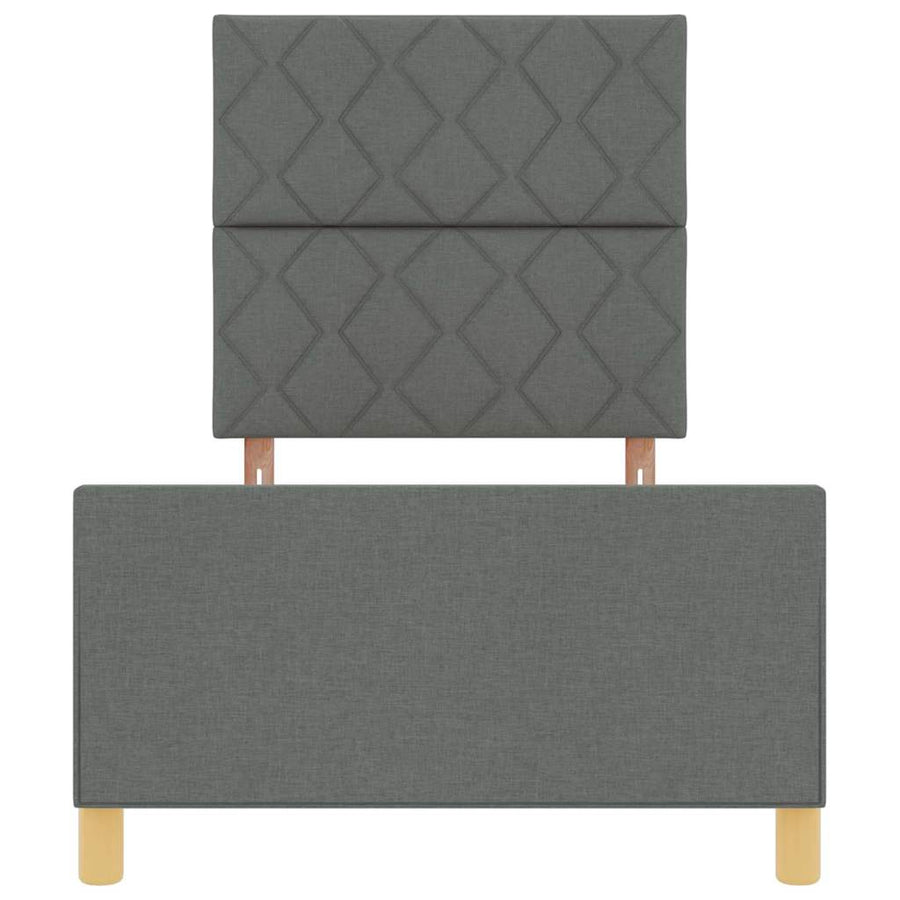 Bedframe met hoofdeinde Donkergrijs 90 x 200 cm Stof