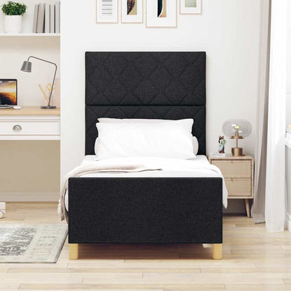 Bedframe met hoofdeinde Zwart 90 x 200 cm Stof