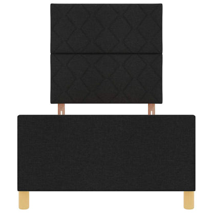 Bedframe met hoofdeinde Zwart 90 x 200 cm Stof