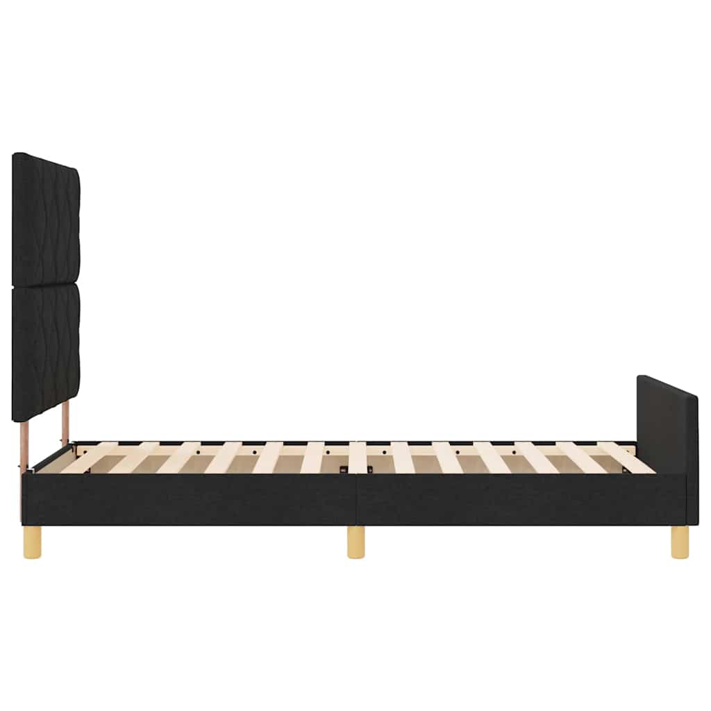 Bedframe met hoofdeinde Zwart 90 x 200 cm Stof