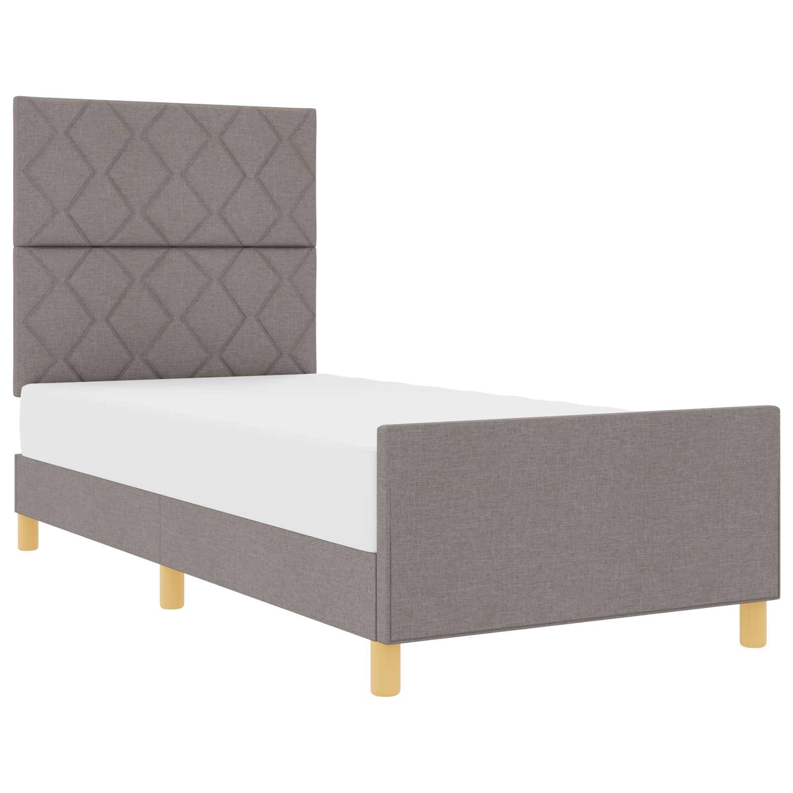 Bedframe met hoofdeinde Taupe 90 x 200 cm Stof