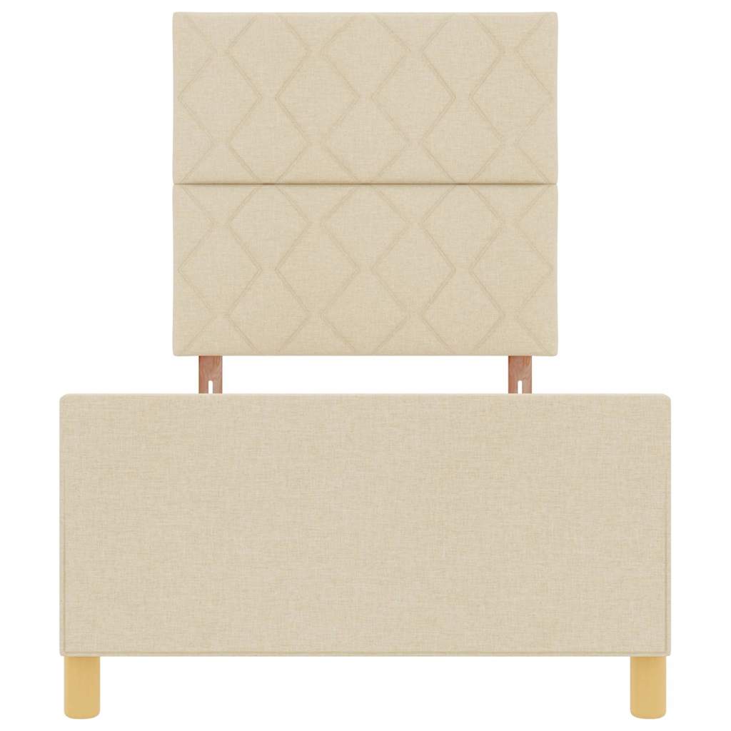 Bedframe met hoofdeinde Crème 90 x 200 cm Stof