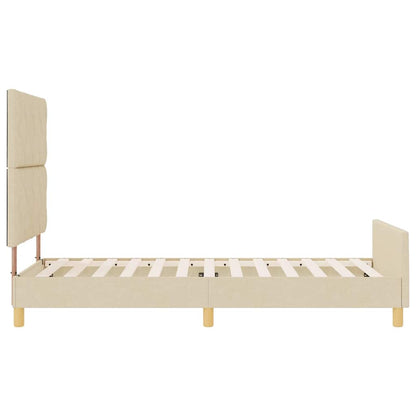 Bedframe met hoofdeinde Crème 90 x 200 cm Stof