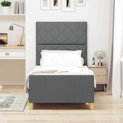 Bedframe met hoofdeinde Donkergrijs 100 x 200 cm Stof