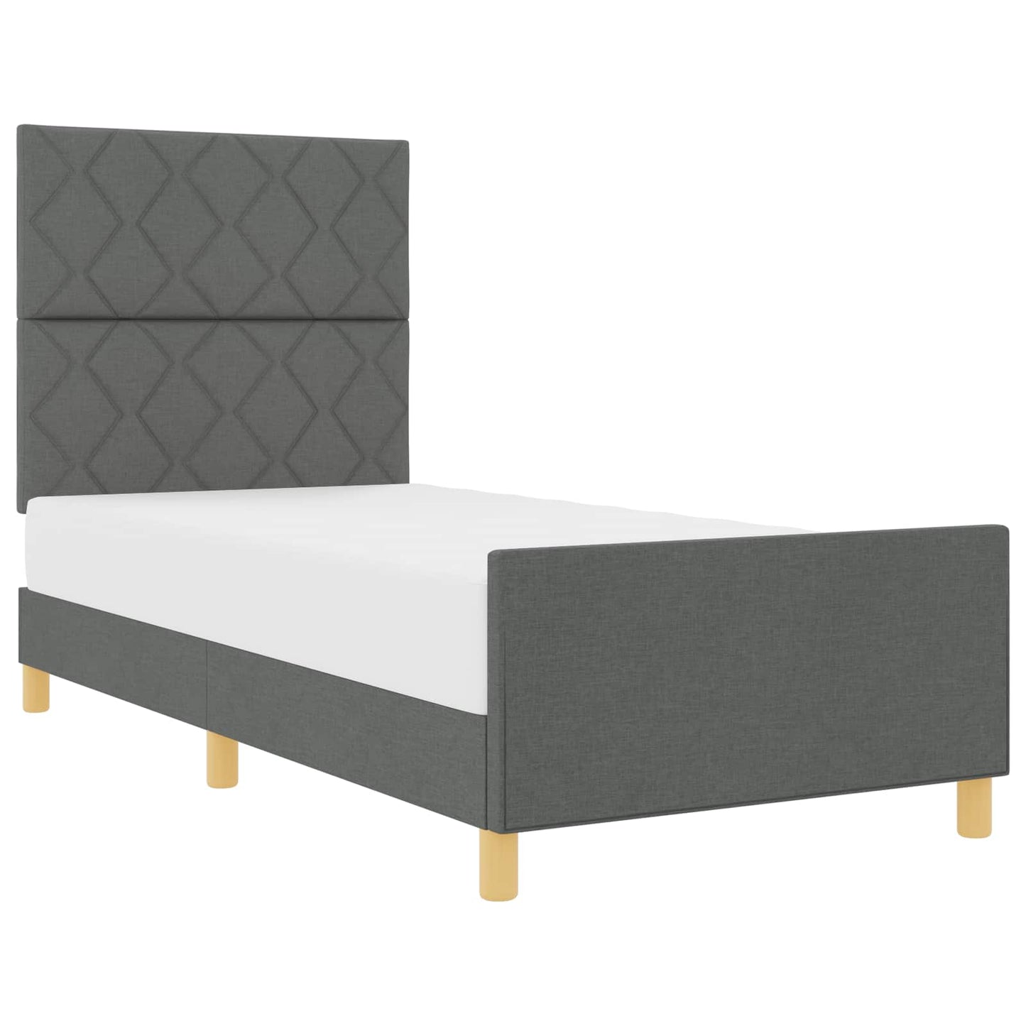 Bedframe met hoofdeinde Donkergrijs 100 x 200 cm Stof