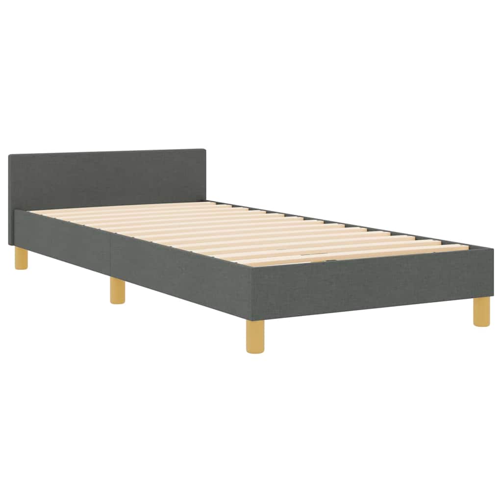 Bedframe met hoofdeinde Donkergrijs 100 x 200 cm Stof