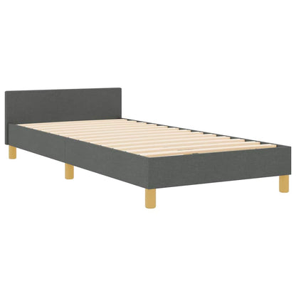 Bedframe met hoofdeinde Donkergrijs 100 x 200 cm Stof