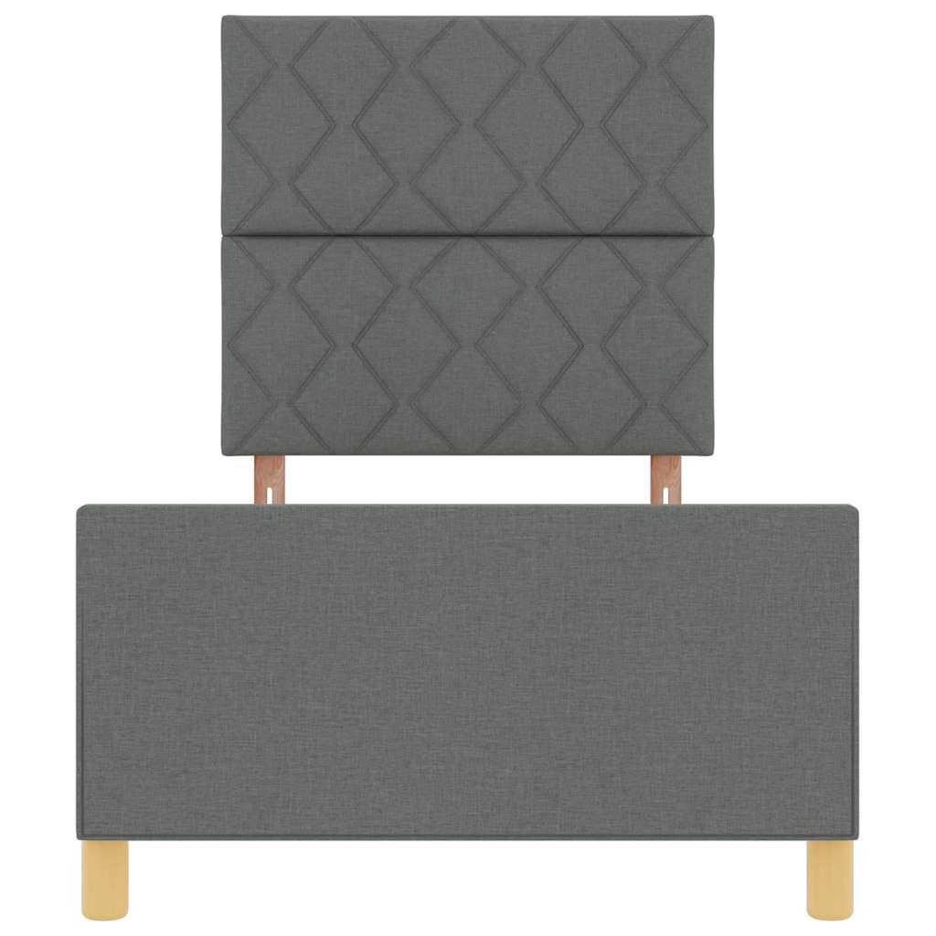 Bedframe met hoofdeinde Donkergrijs 100 x 200 cm Stof