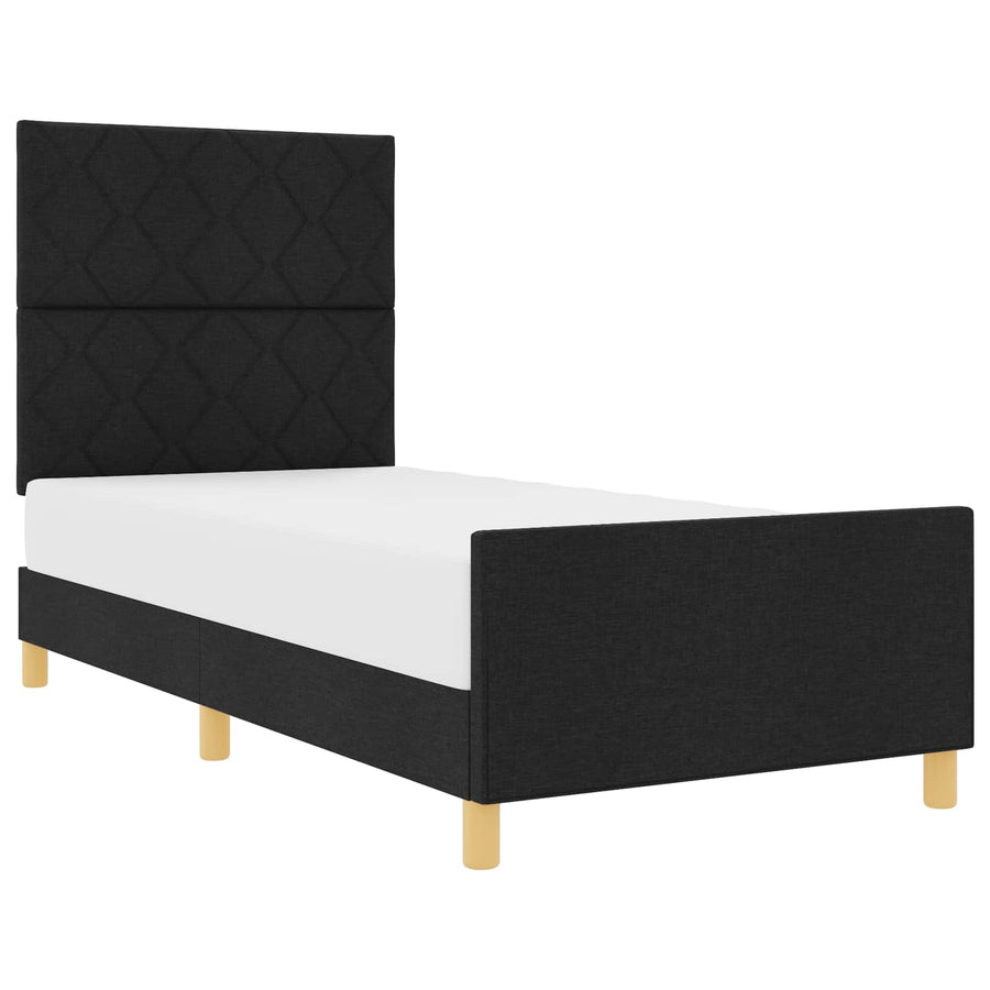 Bedframe met hoofdeinde Zwart 100 x 200 cm Stof