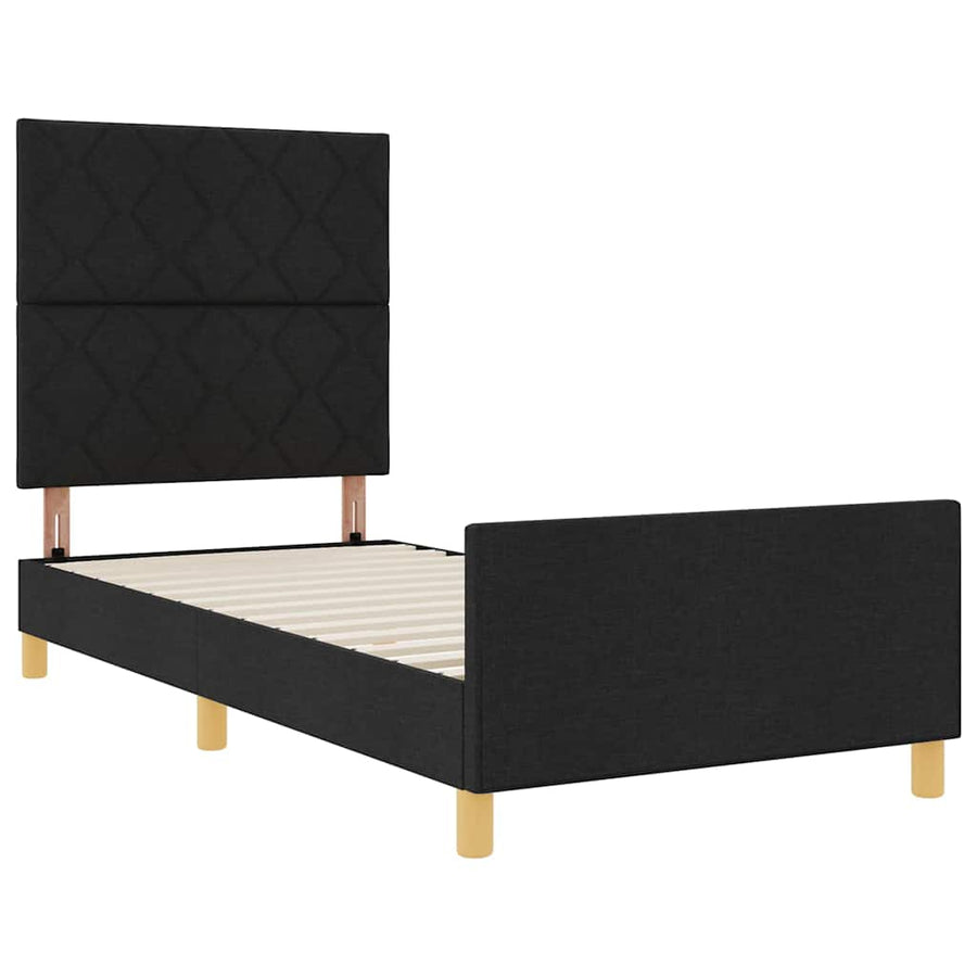 Bedframe met hoofdeinde Zwart 100 x 200 cm Stof
