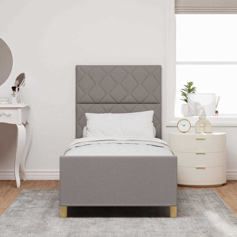 Bedframe met hoofdeinde Taupe 100 x 200 cm Stof