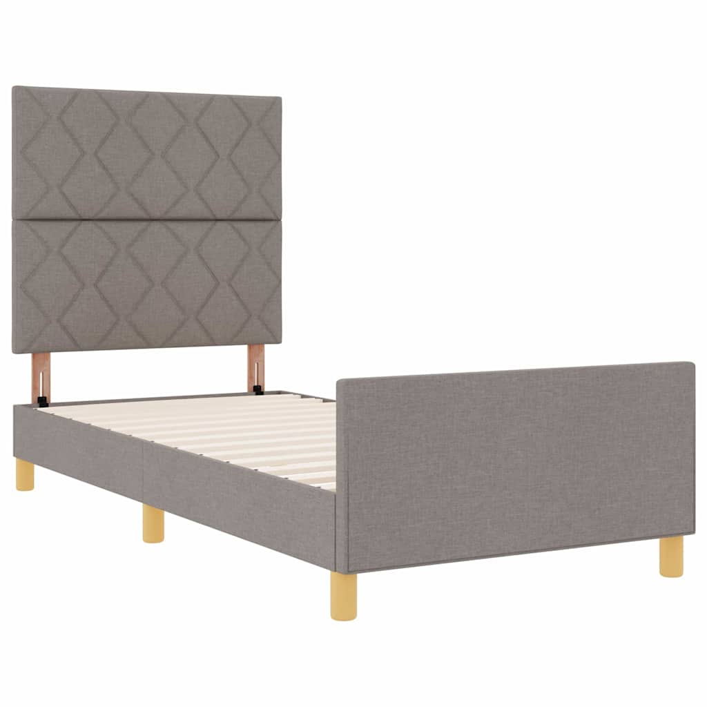 Bedframe met hoofdeinde Taupe 100 x 200 cm Stof