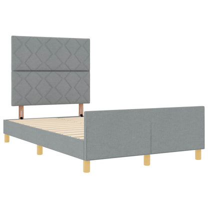 Bedframe met hoofdeinde Lichtgrijs 120 x 190 cm Stof