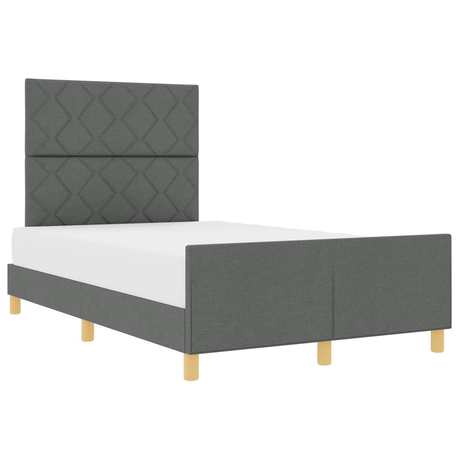 Bedframe met hoofdeinde Donkergrijs 120 x 190 cm Stof