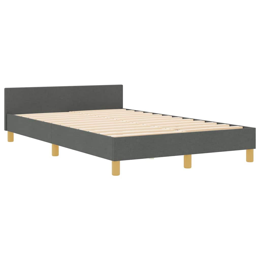Bedframe met hoofdeinde Donkergrijs 120 x 190 cm Stof