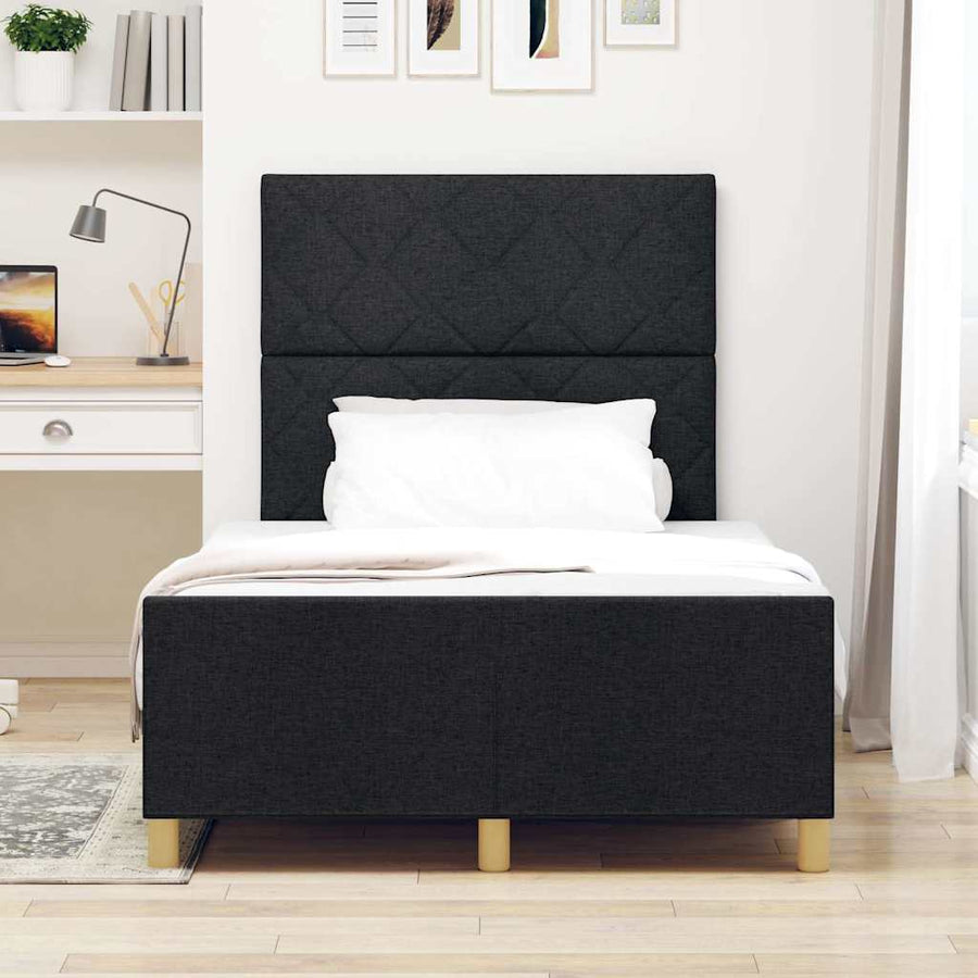 Bedframe met hoofdeinde Zwart 120 x 190 cm Stof