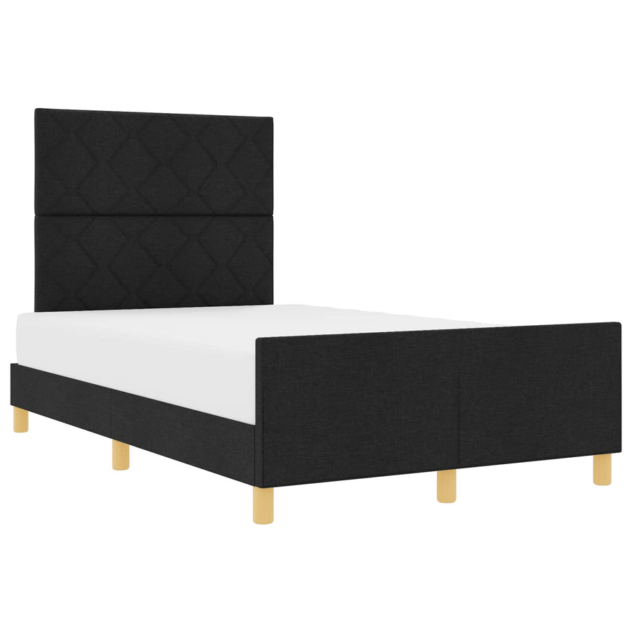 Bedframe met hoofdeinde Zwart 120 x 190 cm Stof