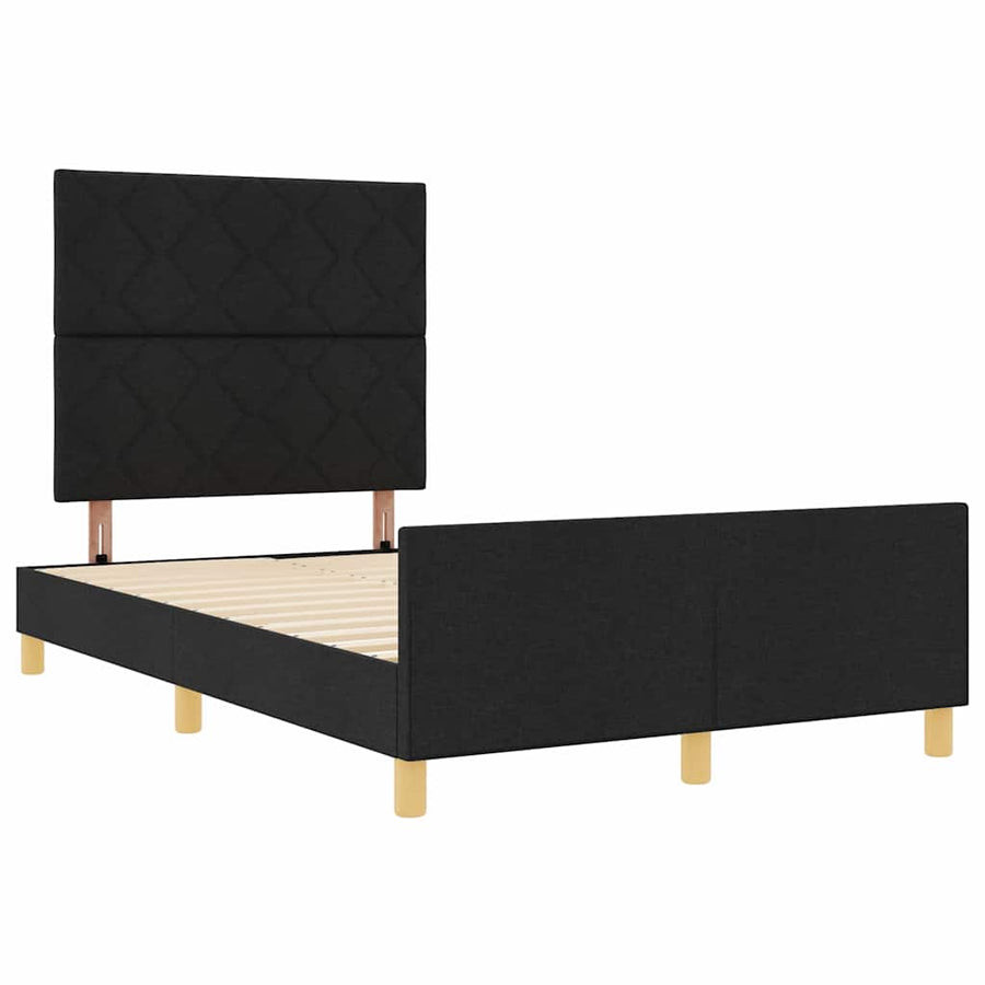 Bedframe met hoofdeinde Zwart 120 x 190 cm Stof