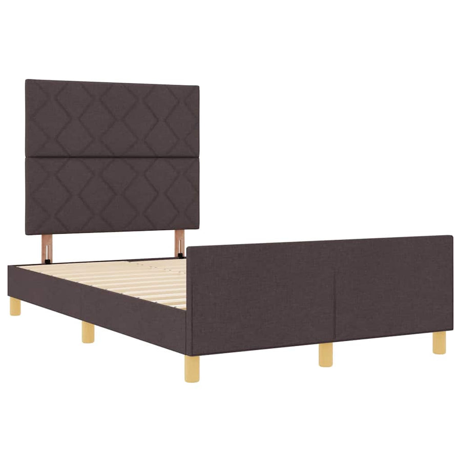 Bedframe met hoofdeinde Donkerbruin 120 x 190 cm Stof