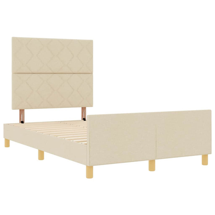 Bedframe met hoofdeinde Crème 120 x 190 cm Stof