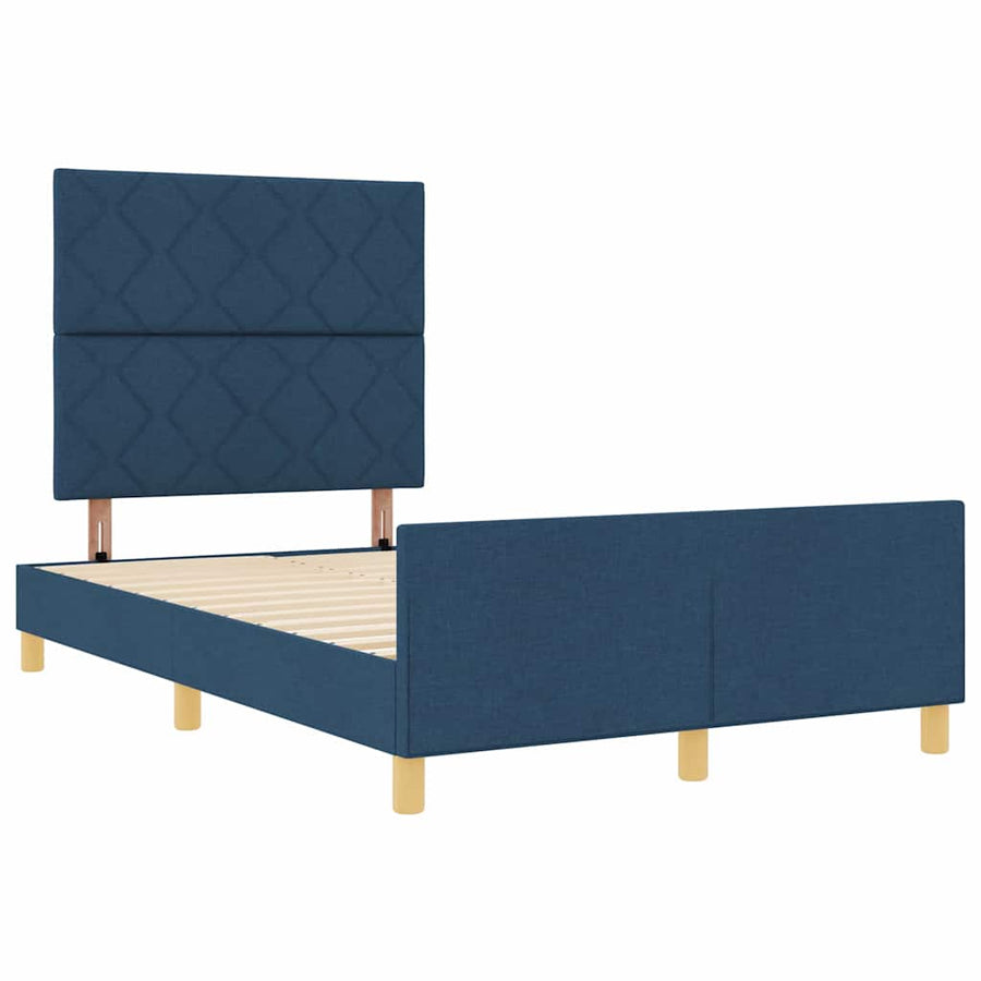 Bedframe met hoofdeinde Blauw 120 x 190 cm Stof
