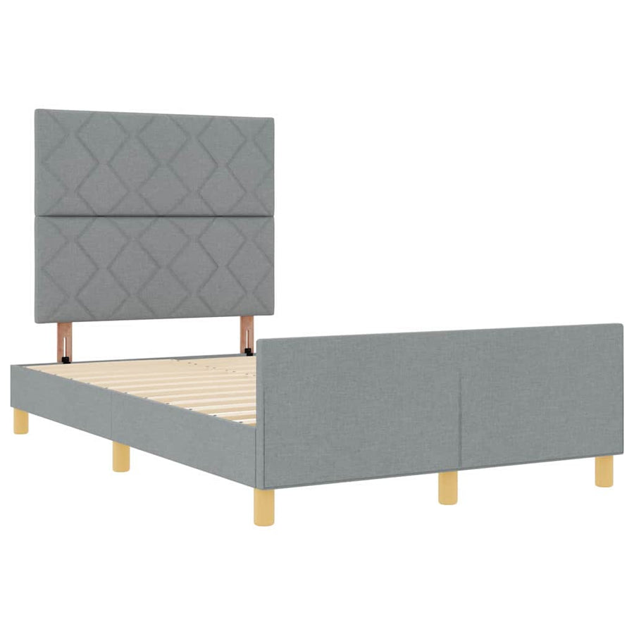 Bedframe met hoofdeinde Lichtgrijs 120 x 200 cm Stof