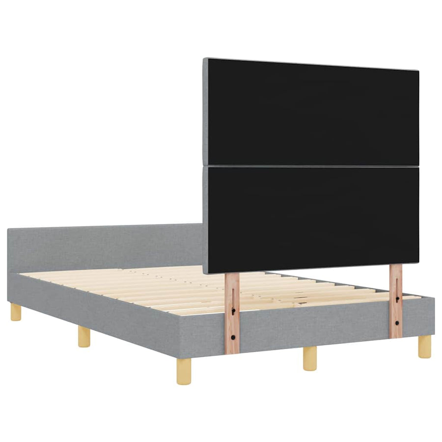Bedframe met hoofdeinde Lichtgrijs 120 x 200 cm Stof