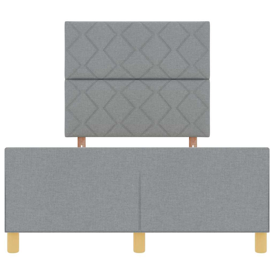 Bedframe met hoofdeinde Lichtgrijs 120 x 200 cm Stof