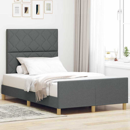 Bedframe met hoofdeinde Donkergrijs 120 x 200 cm Stof