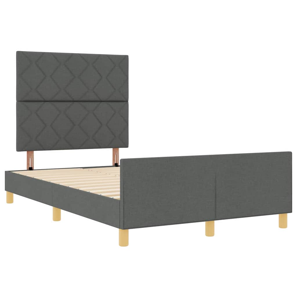 Bedframe met hoofdeinde Donkergrijs 120 x 200 cm Stof