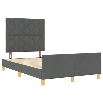 Bedframe met hoofdeinde Donkergrijs 120 x 200 cm Stof