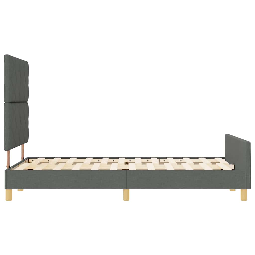 Bedframe met hoofdeinde Donkergrijs 120 x 200 cm Stof