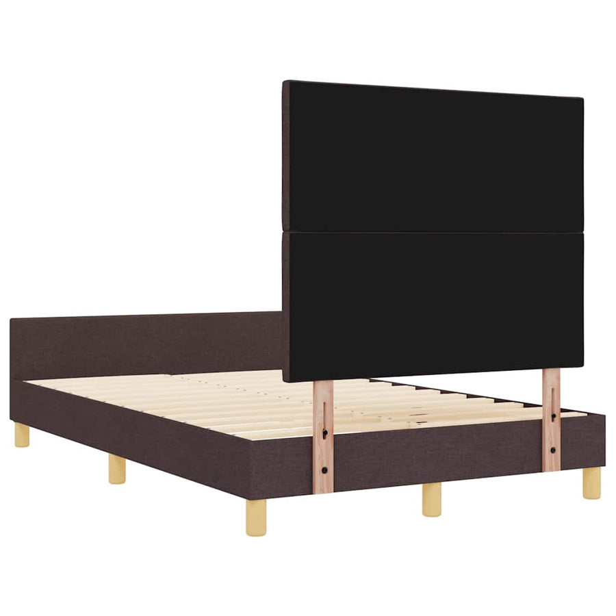 Bedframe met hoofdeinde Donkerbruin 120 x 200 cm Stof