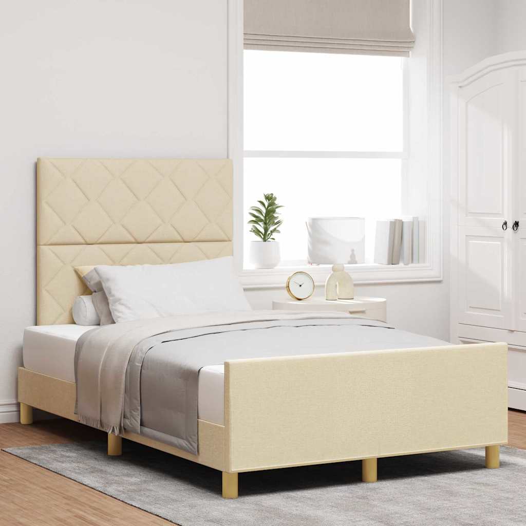Bedframe met hoofdeinde Crème 120 x 200 cm Stof
