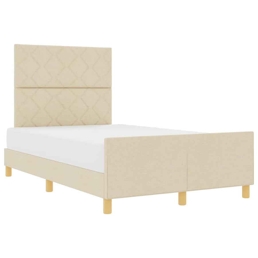 Bedframe met hoofdeinde Crème 120 x 200 cm Stof