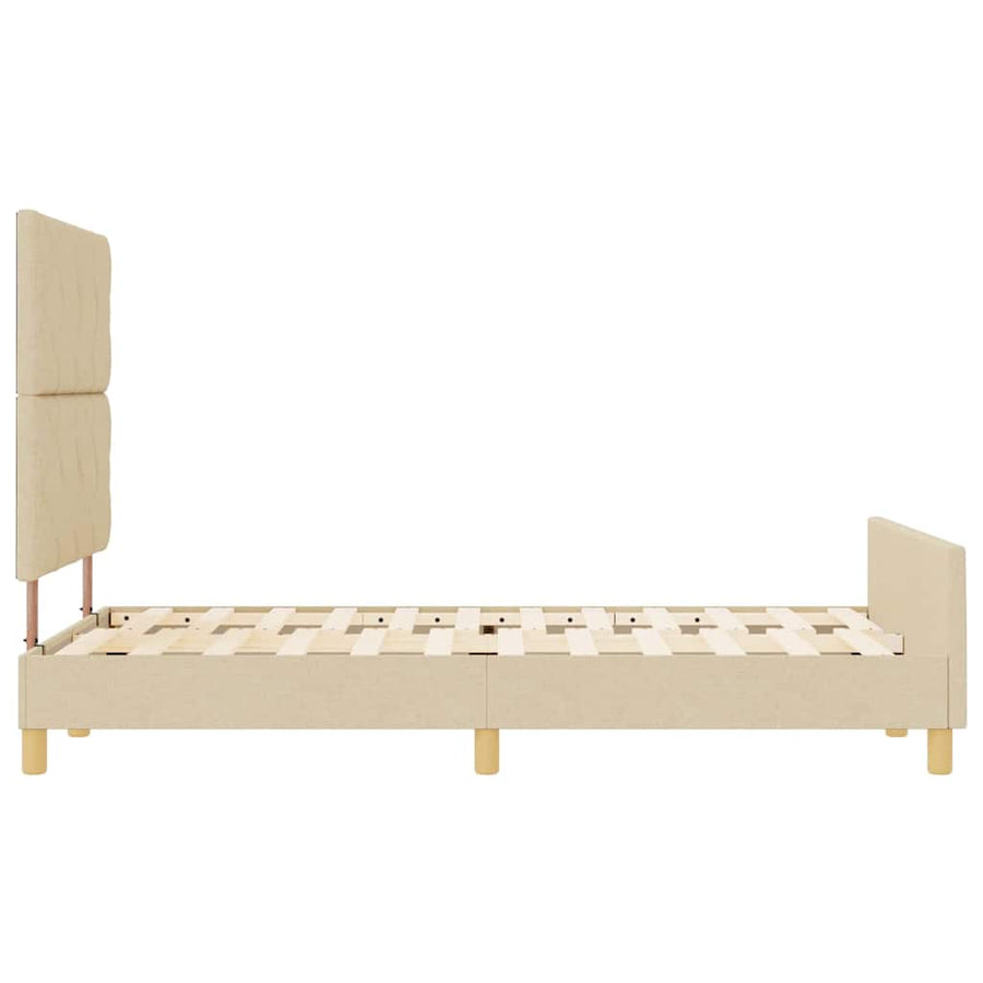 Bedframe met hoofdeinde Crème 120 x 200 cm Stof