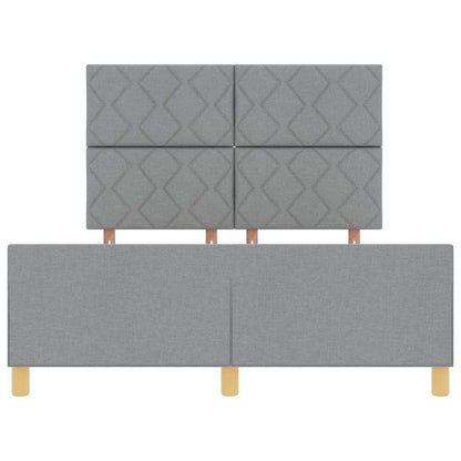 Bedframe met hoofdeinde Lichtgrijs 140 x 190 cm Stof