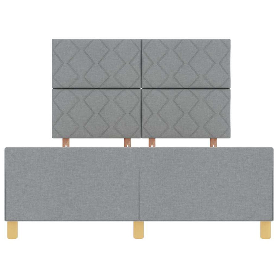 Bedframe met hoofdeinde Lichtgrijs 140 x 190 cm Stof