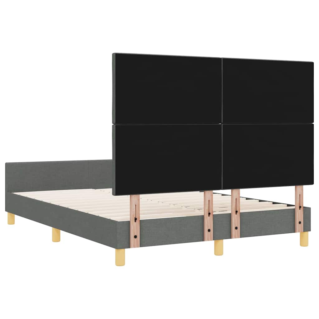 Bedframe met hoofdeinde Donkergrijs 140 x 190 cm Stof