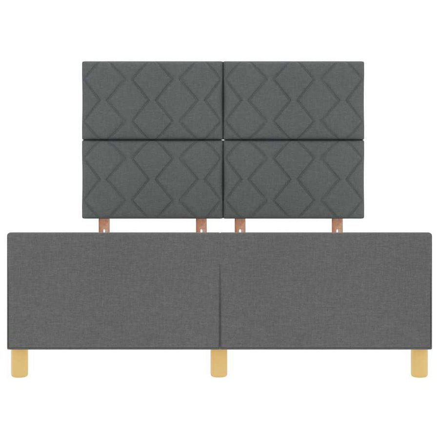 Bedframe met hoofdeinde Donkergrijs 140 x 190 cm Stof