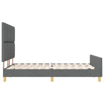 Bedframe met hoofdeinde Donkergrijs 140 x 190 cm Stof