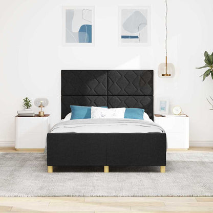 Bedframe met hoofdeinde Zwart 140 x 190 cm Stof
