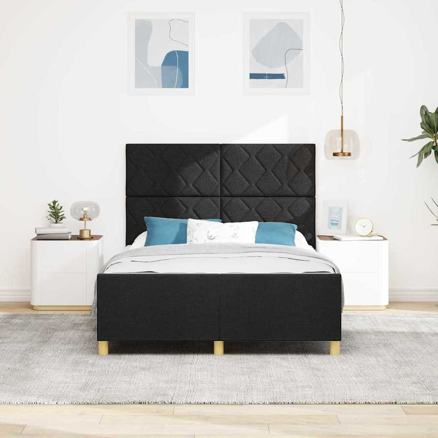 Bedframe met hoofdeinde Zwart 140 x 190 cm Stof