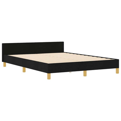 Bedframe met hoofdeinde Zwart 140 x 190 cm Stof
