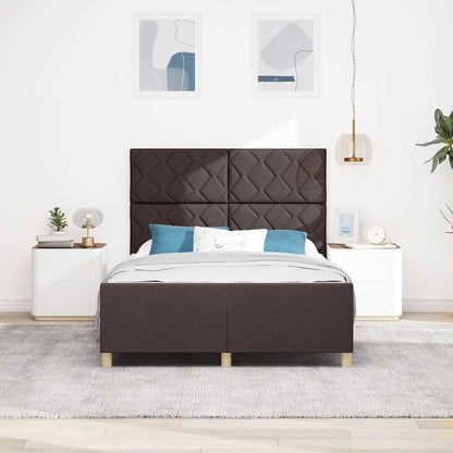 Bedframe met hoofdeinde Donkerbruin 140 x 190 cm Stof
