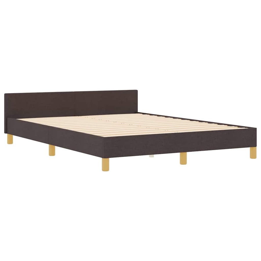 Bedframe met hoofdeinde Donkerbruin 140 x 190 cm Stof