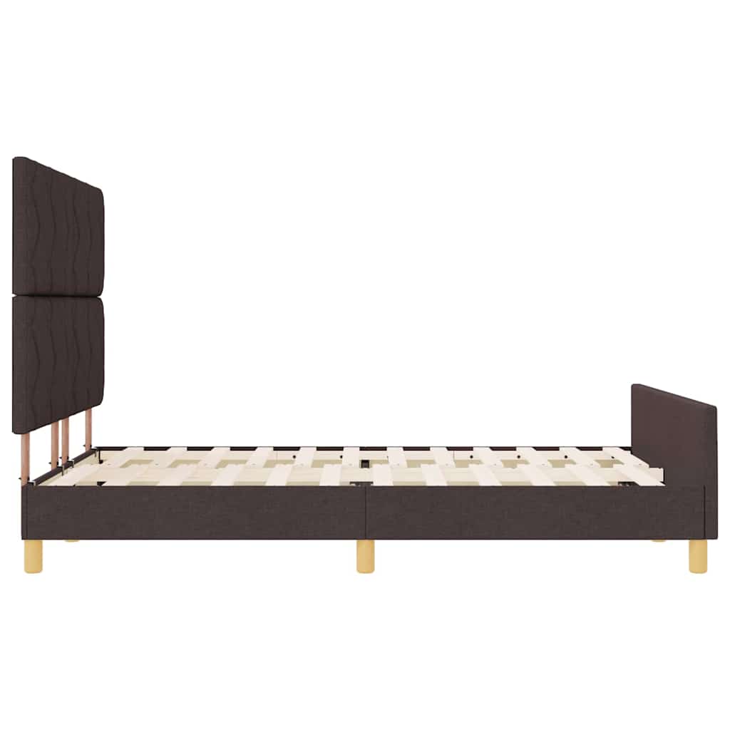 Bedframe met hoofdeinde Donkerbruin 140 x 190 cm Stof