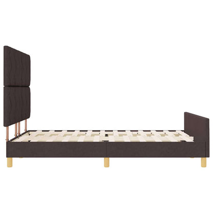 Bedframe met hoofdeinde Donkerbruin 140 x 190 cm Stof