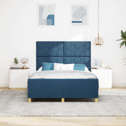 Bedframe met hoofdeinde Blauw 140 x 190 cm Stof